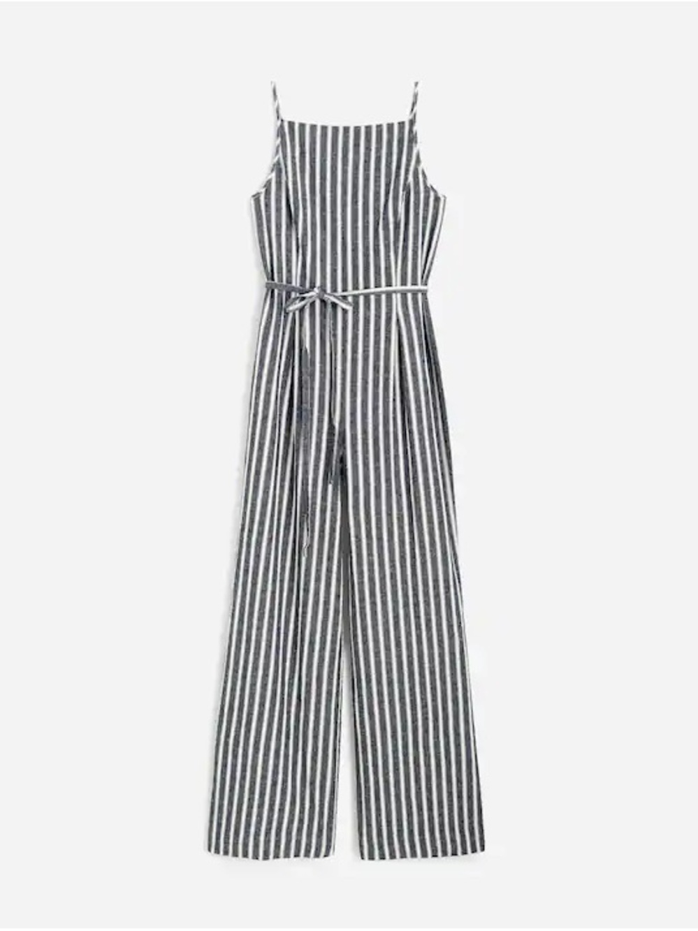 Striped Black & White Wide-Leg Jumpsuit